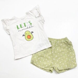 Toddler girls avocado print matching set